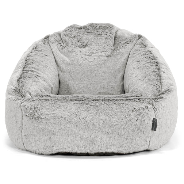 Bubble Sitzsack Sessel - Kaninchen Kunstfell Hellgrau 01