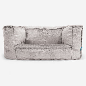 Kindersofa Albert 2-6 jahren - Kaninchen Kunstfell Hellgrau
