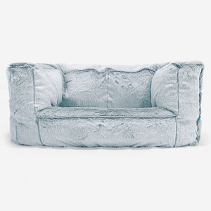 Kindersofa Albert 2-6 jahren - Kaninchen Kunstfell Pastellblau