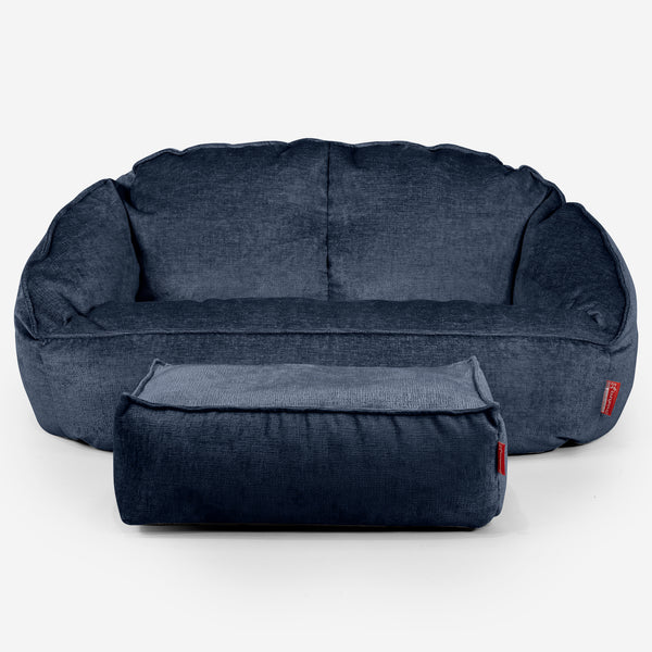 Bubble Sitzsack Sofa - Chenille Marineblau 01