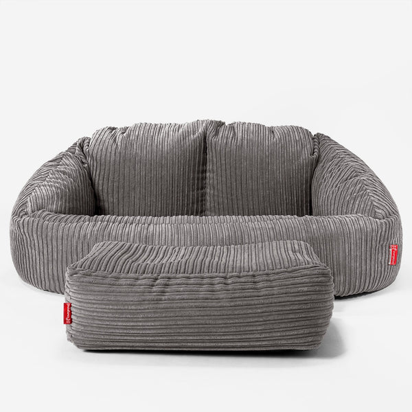 Bubble Sitzsack Sofa - Cord Schiefergrau 01