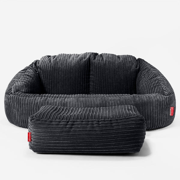 Bubble Sitzsack Sofa - Cord Schwarz 01
