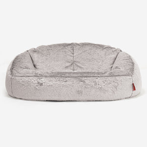 Bubble Sitzsack Sofa - Kaninchen Kunstfell Hellgrau