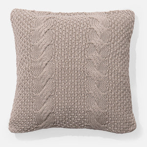 Dekokissen / Sofa Kissenbezug 47 x 47cm - Gestrickte Cable Creme