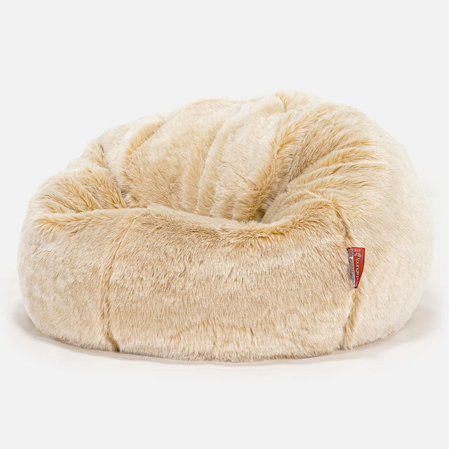 CloudSac 200 XXL Memory-Schaum Kinder Sitzsack 2-12 jahren - Kunstfell Weiß 01
