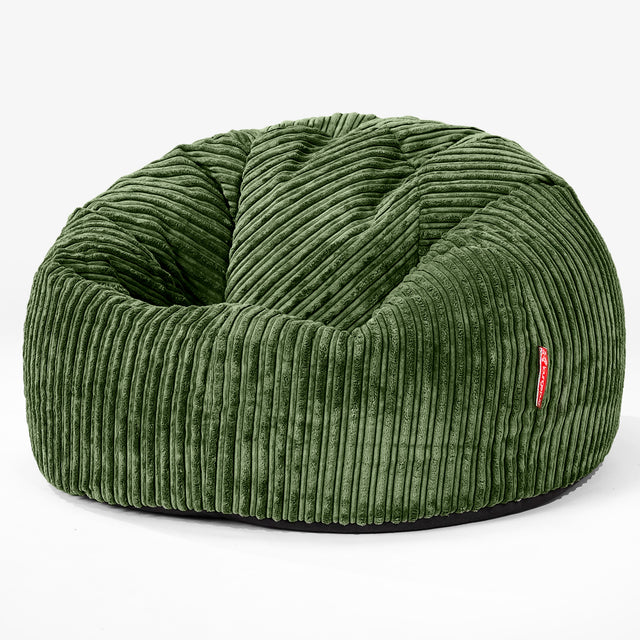 CloudSac 200 XXL Memory-Schaum Kinder Sitzsack 2-12 jahren - Cord Nadelwaldgrün 01
