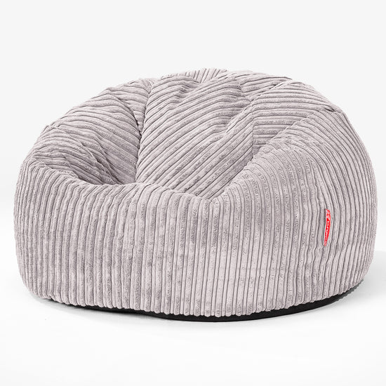 CloudSac 200 XXL Memory-Schaum Kinder Sitzsack 2-12 jahren - Cord Silber 01