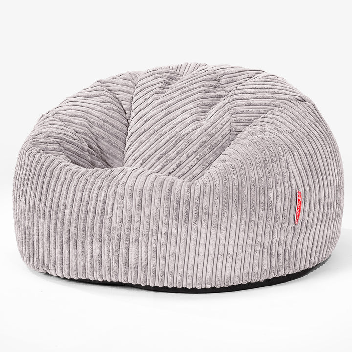 CloudSac 200 XXL Memory-Schaum Kinder Sitzsack 2-12 jahren - Cord Silber 01