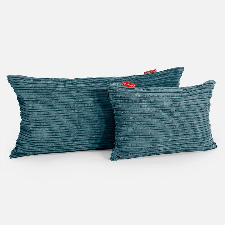 Riesen Kissen 40 x 80cm - Cord Blaugrün 03