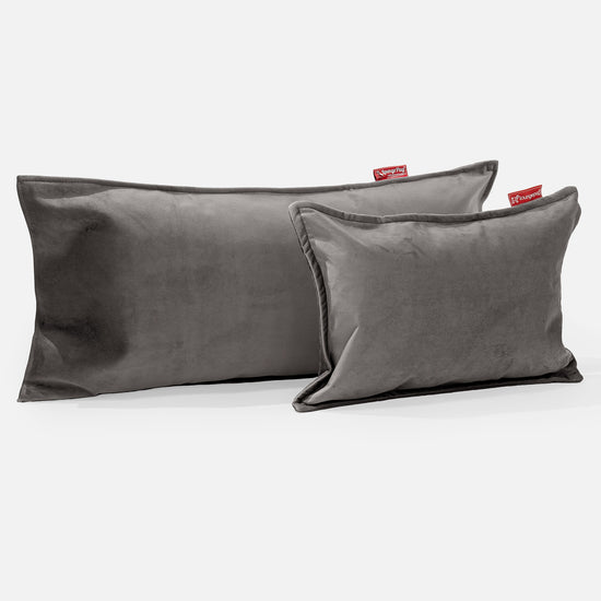 Riesen Kissen 40 x 80cm - Samt Schiefergrau 03