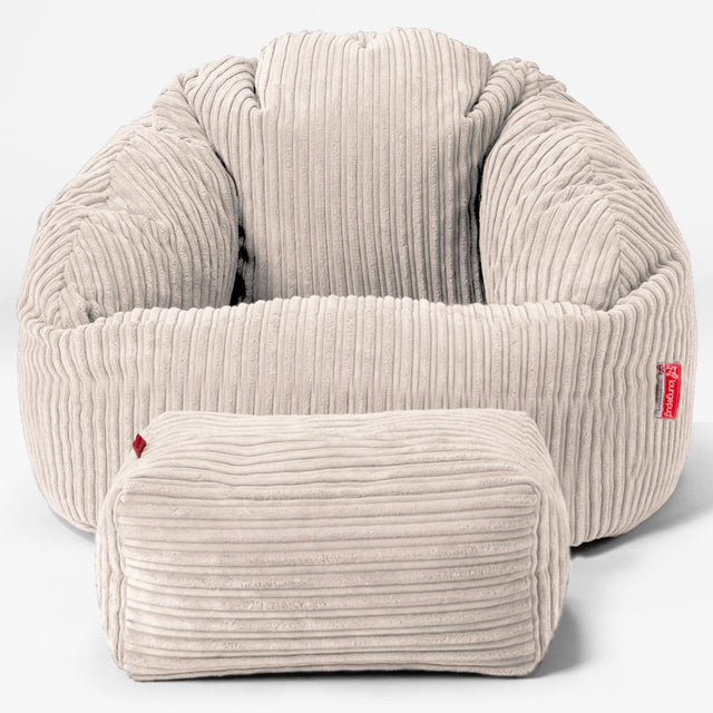 Bubble Sitzsack Sessel - Cord Elfenbein 02