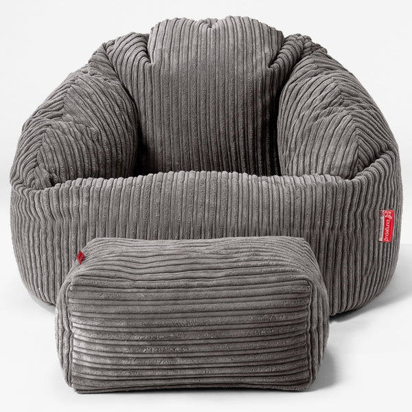 Bubble Sitzsack Sessel - Cord Graphitgrau 01