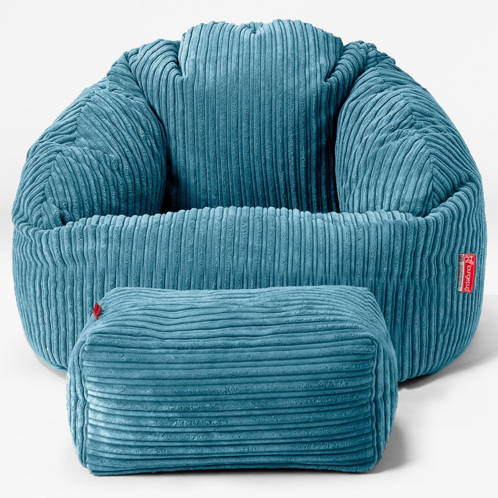 Bubble Sitzsack Sessel - Cord Türkis 02