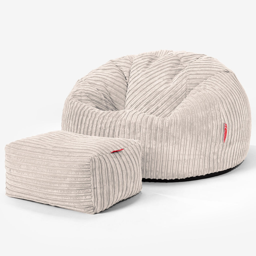 Klassischer Sitzsack Sessel - Cord Creme 02