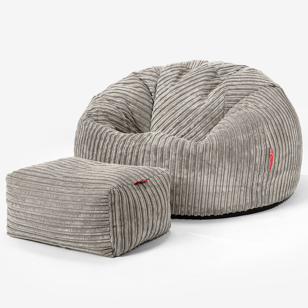 Klassischer Sitzsack Sessel - Cord Nerzfarben 02