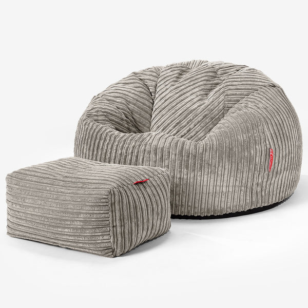 Klassischer Sitzsack Sessel - Cord Nerzfarben 01