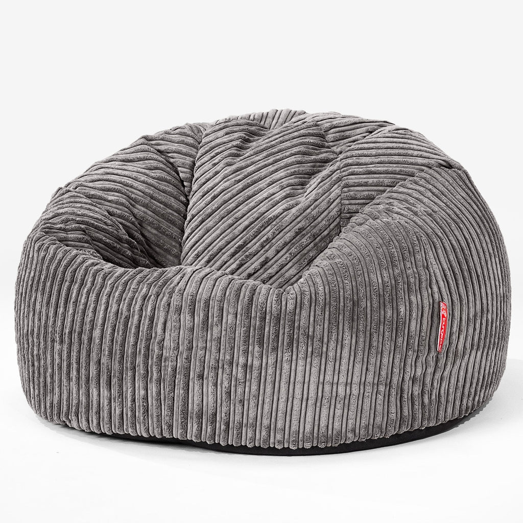 Klassischer Sitzsack Sessel - Cord Schiefergrau 01