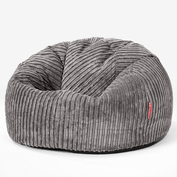 Klassischer Sitzsack Sessel - Cord Graphitgrau 01