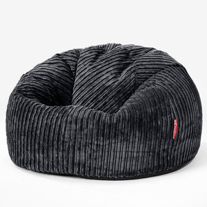 Klassischer Sitzsack Sessel - Cord Schwarz