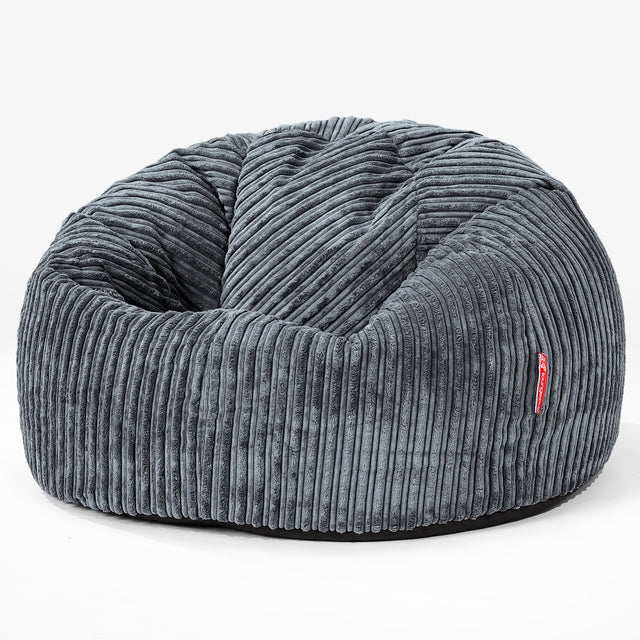 Klassischer Sitzsack Sessel - Cord Stahlgrau 01