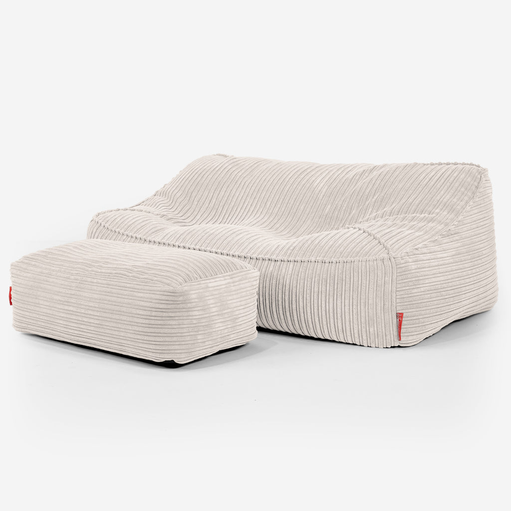 Das Slouchy Sitzsack Sofa - Cord Elfenbein 02