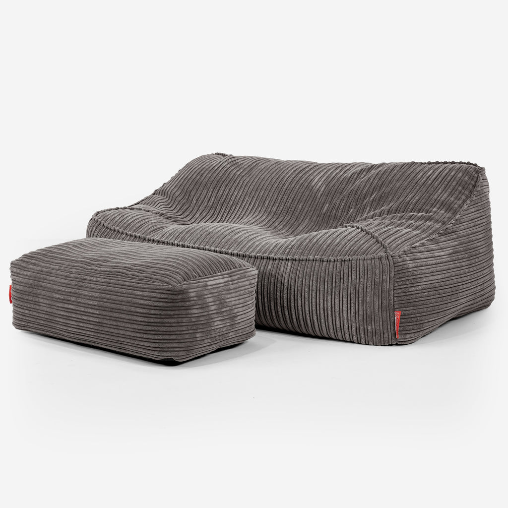 Das Slouchy Sitzsack Sofa - Cord Graphitgrau 02