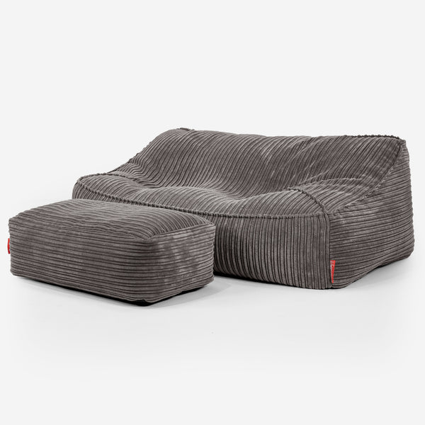 Das Slouchy Sitzsack Sofa - Cord Graphitgrau 03