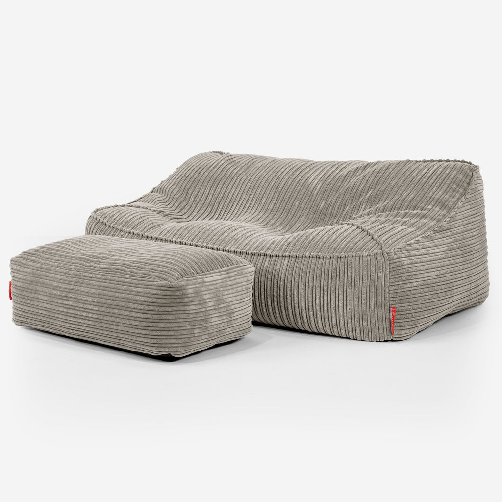 Das Slouchy Sitzsack Sofa - Cord Nerzfarben 02