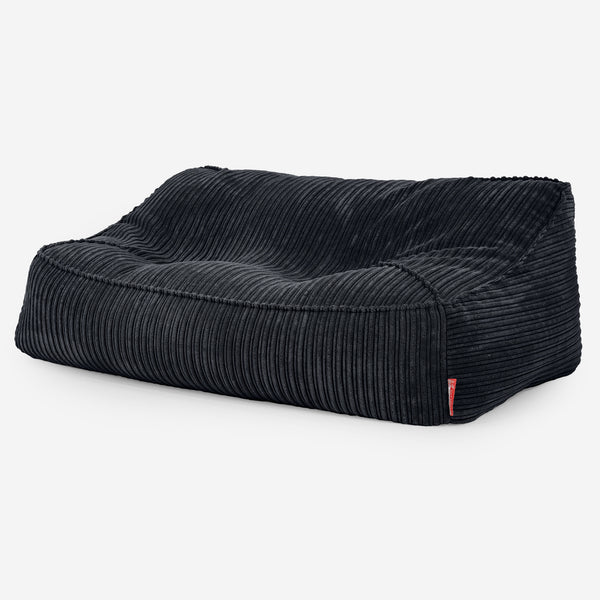 Das Slouchy Sitzsack Sofa - Cord Schwarz 03