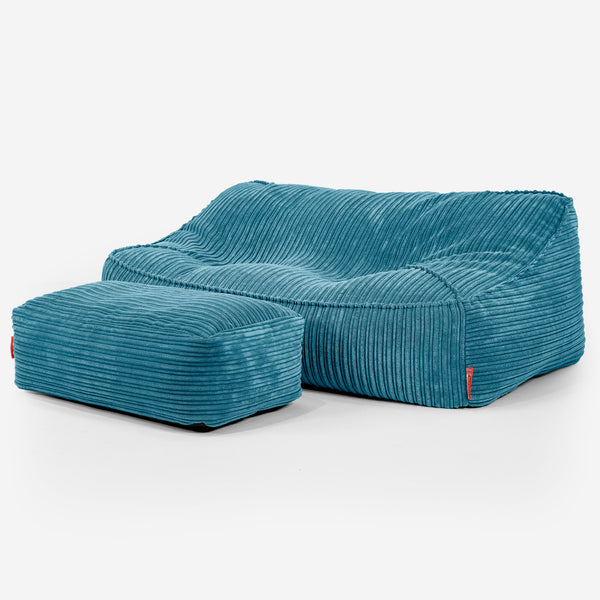 Das Slouchy Sitzsack Sofa - Cord Türkis 03