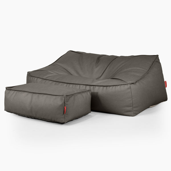 Das Slouchy Sitzsack Sofa - Veganes Leder Grau 03