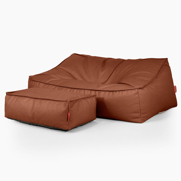 Das Slouchy Sitzsack Sofa - Veganes Leder Kastanienbraun 03