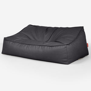 Das Slouchy Sitzsack Sofa - Veganes Leder Schwarz