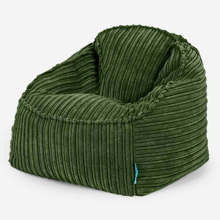 Der Slouchy Kinder Sitzsack 2-6 Jahre - Cord Nadelwaldgrün_01