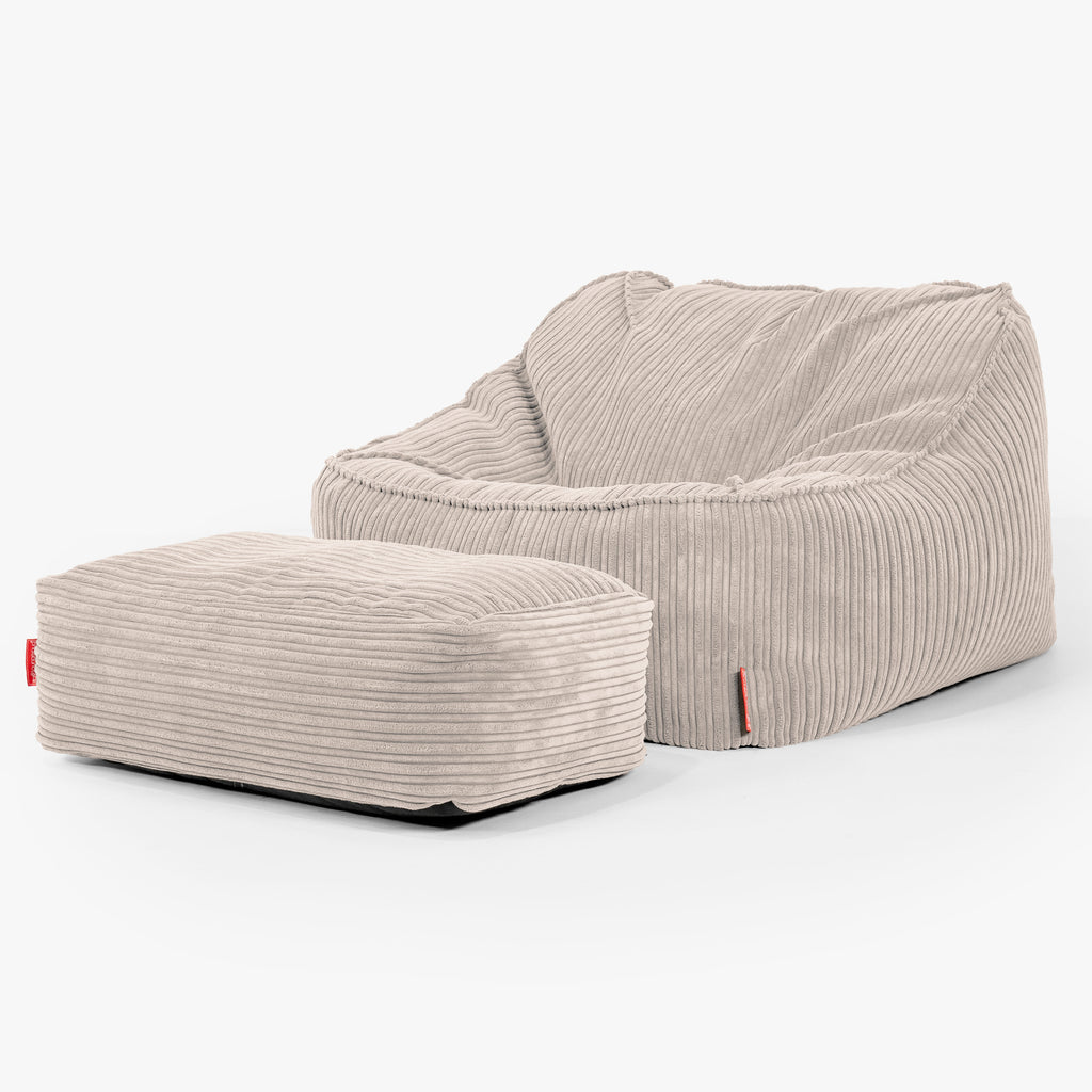 Der Slouchy Sitzsack Sessel - Cord Elfenbein 02