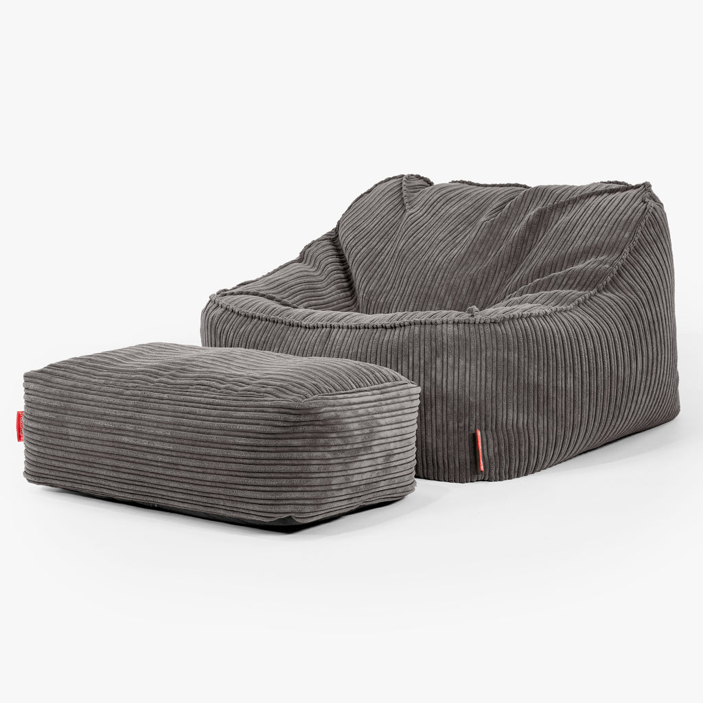 Der Slouchy Sitzsack Sessel - Cord Graphitgrau 02