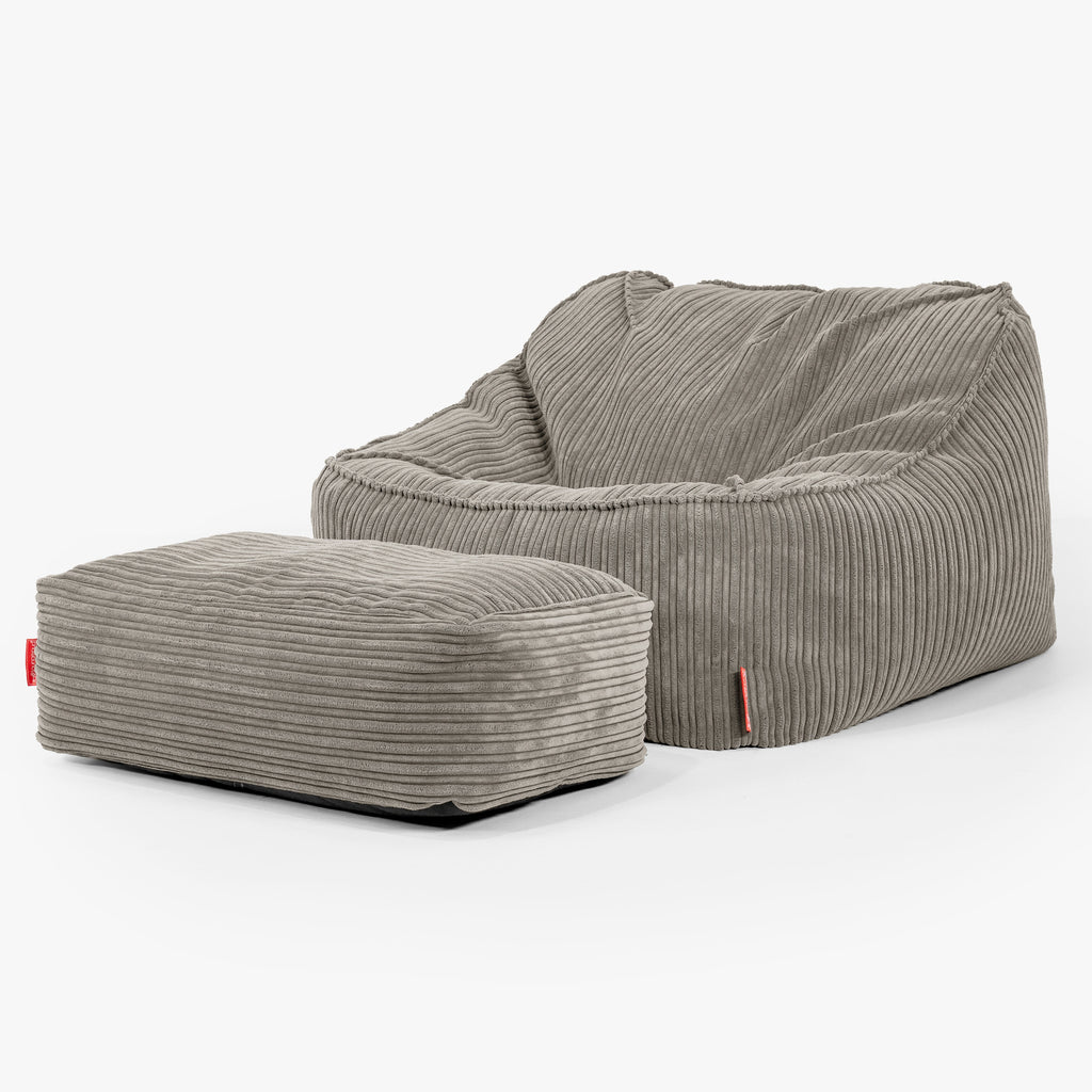 Der Slouchy Sitzsack Sessel - Cord Nerzfarben 02