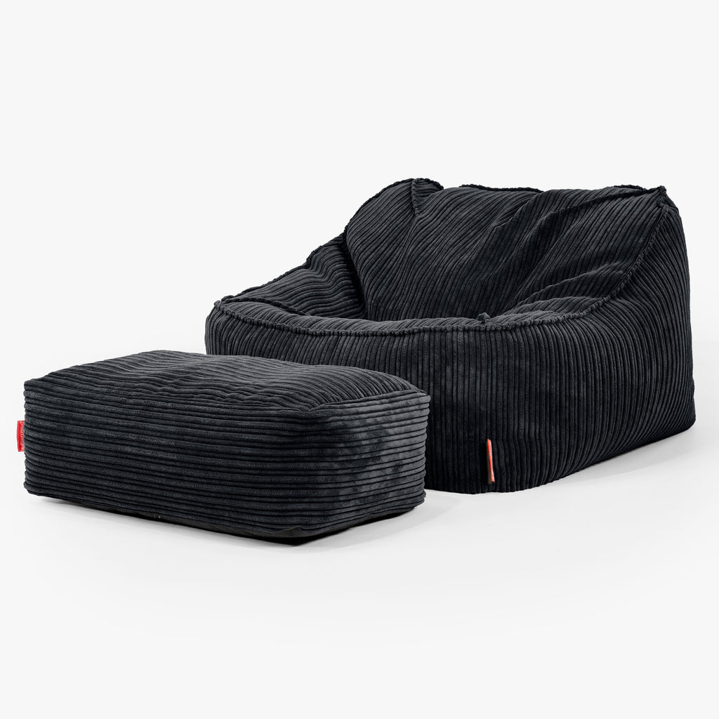 Der Slouchy Sitzsack Sessel - Cord Schwarz 02