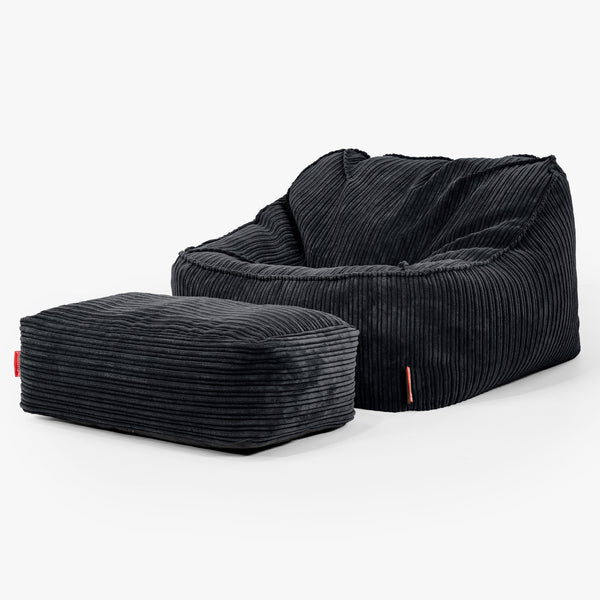 Der Slouchy Sitzsack Sessel - Cord Schwarz 03