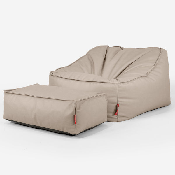 Der Slouchy Sitzsack Sessel - Veganes Leder Elfenbein 03