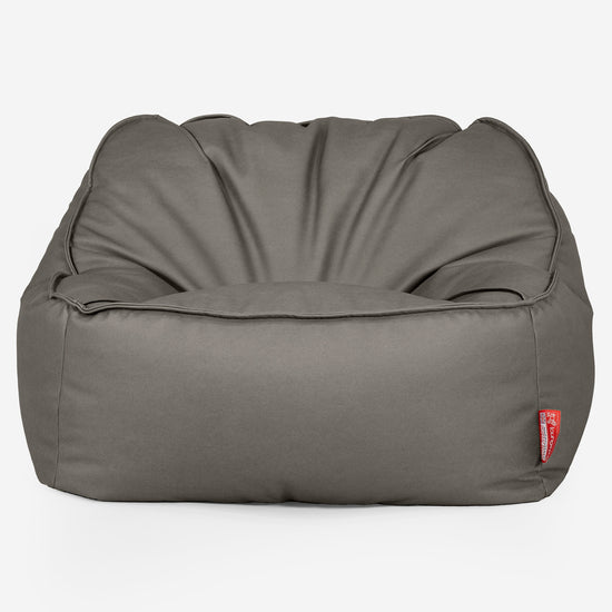 Der Slouchy Sitzsack Sessel - Veganes Leder Grau 01