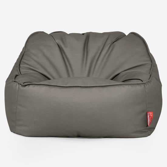 Der Slouchy Sitzsack Sessel - Veganes Leder Grau 01