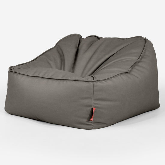 Der Slouchy Sitzsack Sessel - Veganes Leder Grau 03