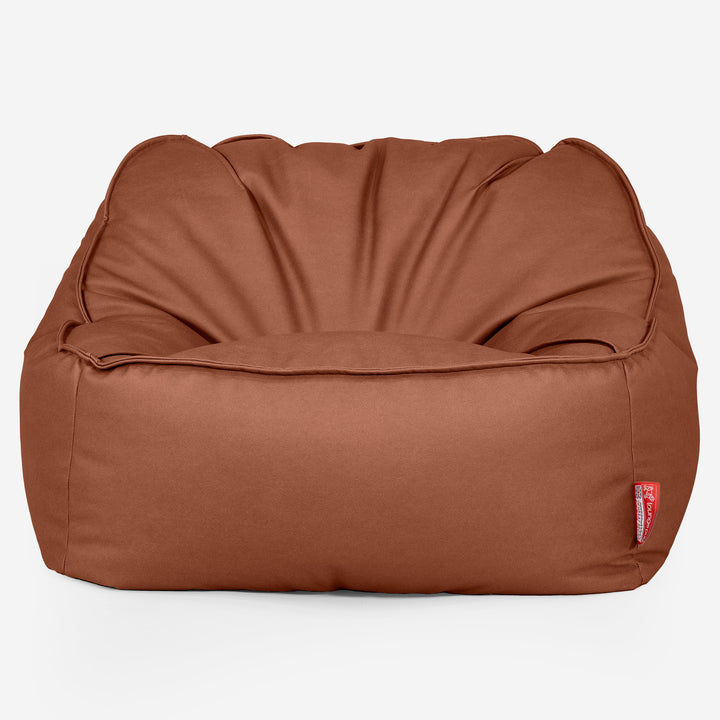 Der Slouchy Sitzsack Sessel - Veganes Leder Kastanienbraun 01
