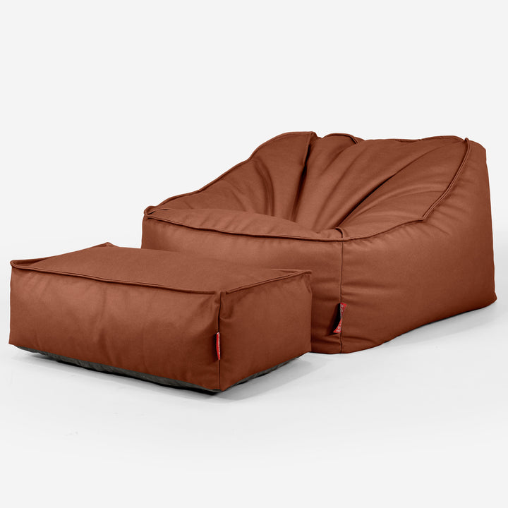 Der Slouchy Sitzsack Sessel - Veganes Leder Kastanienbraun 02