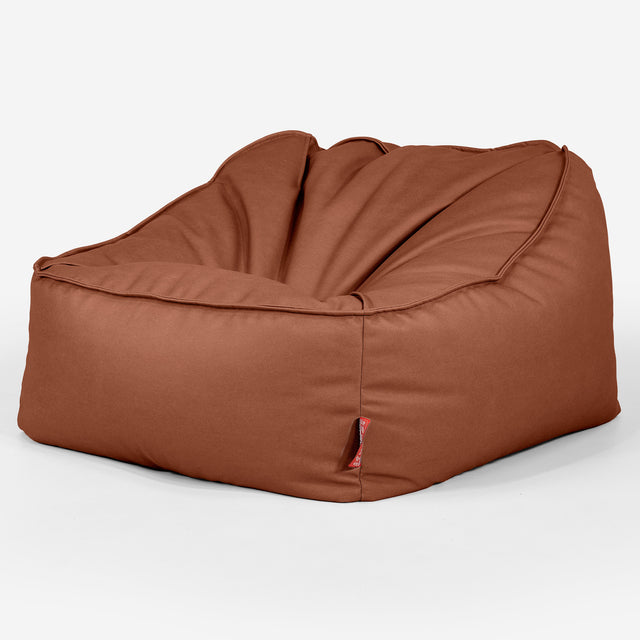 Der Slouchy Sitzsack Sessel - Veganes Leder Kastanienbraun 03