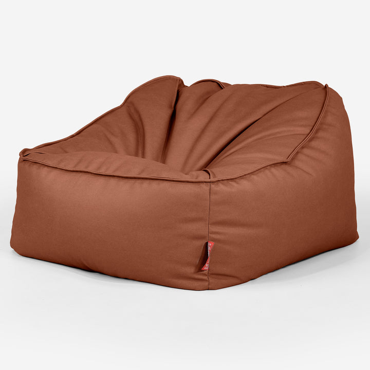 Der Slouchy Sitzsack Sessel - Veganes Leder Kastanienbraun 03