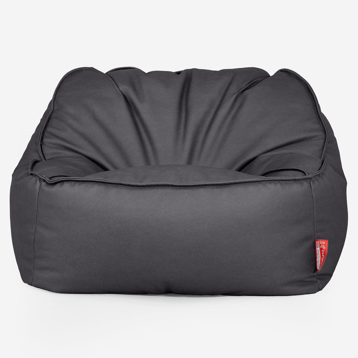Der Slouchy Sitzsack Sessel - Veganes Leder Schwarz 01