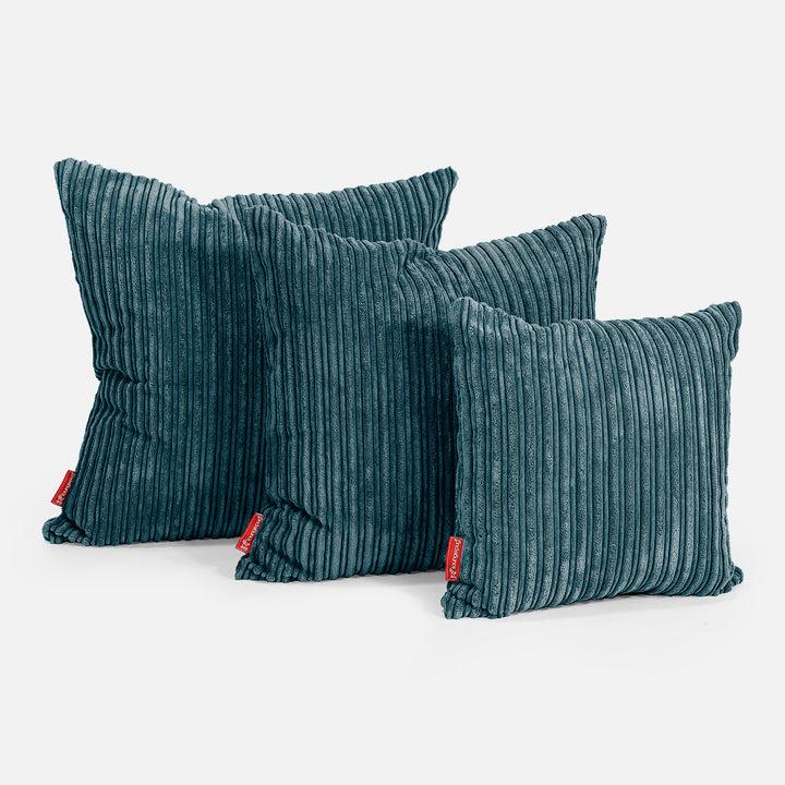 Extra Große Kissen 70 x 70cm - Cord Blaugrün 02