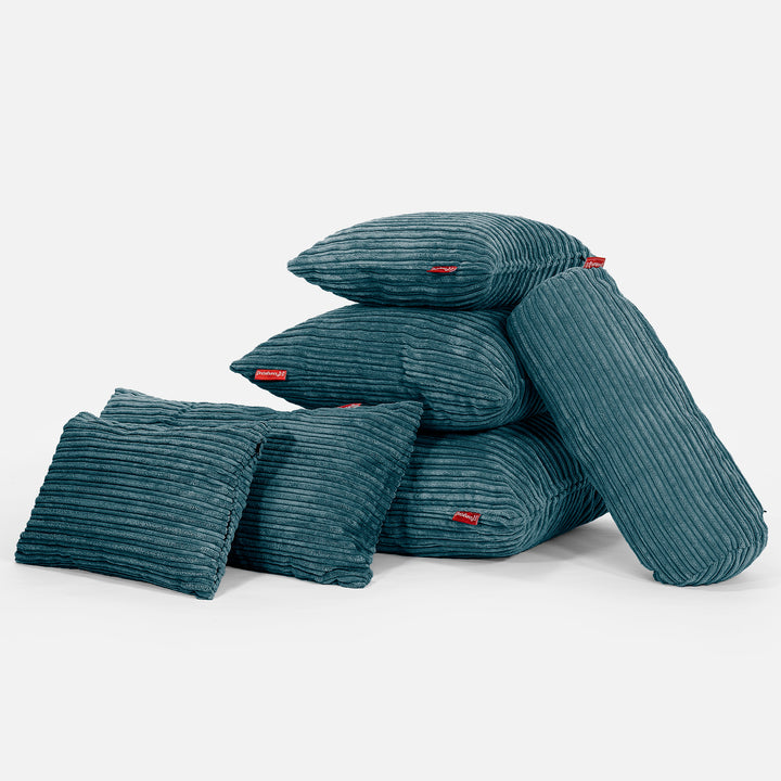 Extra Große Kissen 70 x 70cm - Cord Blaugrün 04